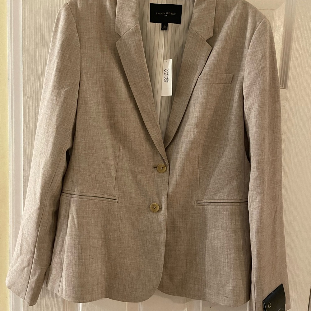 Banana Republic Factory Tan Blazer Structured Suit Jacket